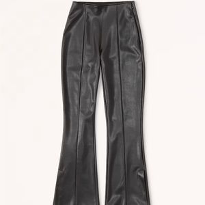 Abercrombie vegan leather split hem flare pant